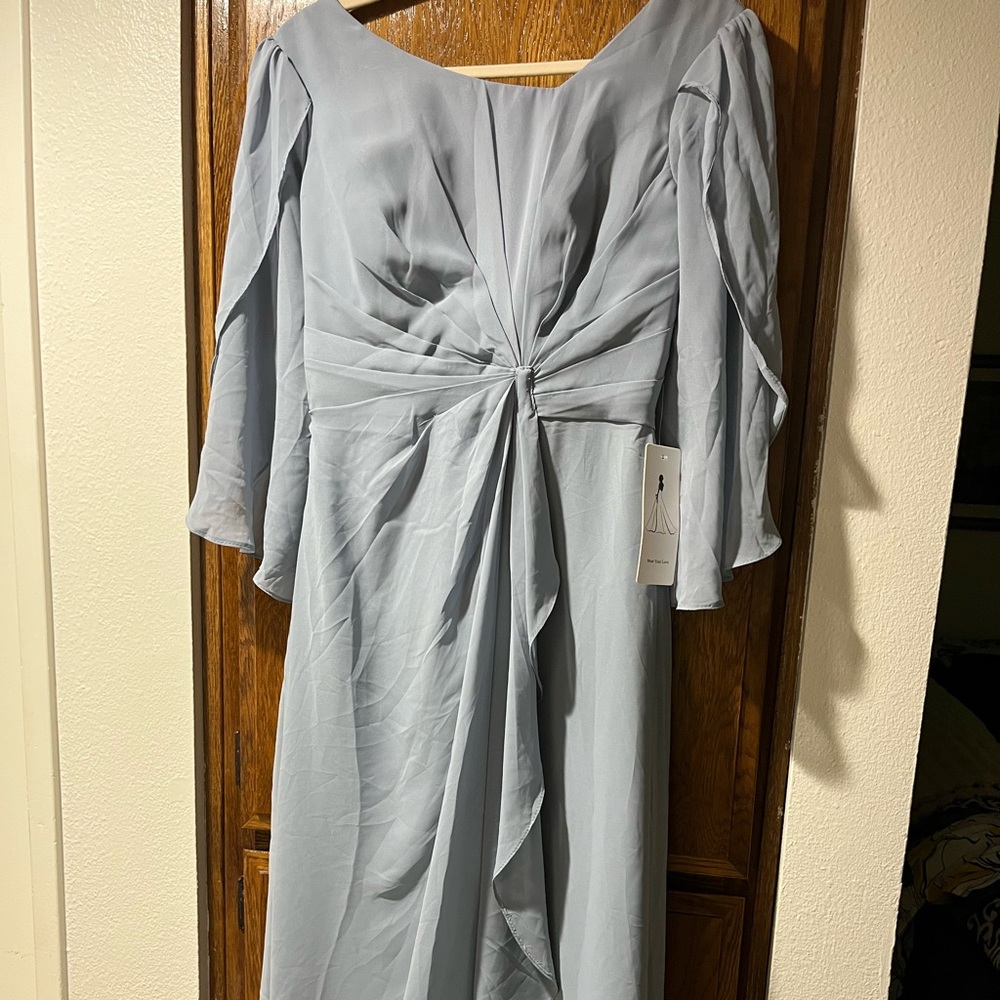 Elegant Asymmetrical Blue Dress